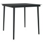 Mesa de comedor de jardín acero y vidrio negra 80x80x74 cm