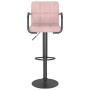 Taburete de cocina de terciopelo rosa