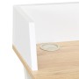 Escritorio blanco y natural 80x50x84 cm