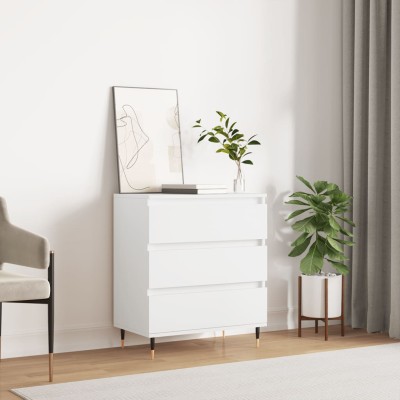 Aparador de madera contrachapada blanco 60x35x70 cm