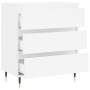 Aparador de madera contrachapada blanco 60x35x70 cm