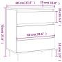 Aparador de madera contrachapada blanco 60x35x70 cm