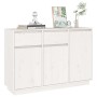 Aparador de madera maciza de pino blanco 110x34x75 cm