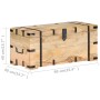 Baúl madera maciza de mango 90x40x40 cm