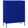 Armario de cajones de acero azul oscuro 80x35x101,5 cm
