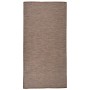 Alfombra de exterior de tejido plano marrón 100x200 cm