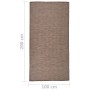 Alfombra de exterior de tejido plano marrón 100x200 cm