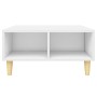 Mesa de centro madera contrachapada blanco 60x60x30 cm