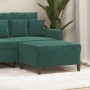 Reposapiés de terciopelo verde oscuro 70x55x41 cm