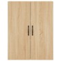 Aparador alto madera contrachapada color roble 69,5x34x180 cm