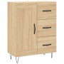 Aparador alto madera contrachapada color roble 69,5x34x180 cm