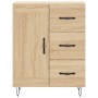 Aparador alto madera contrachapada color roble 69,5x34x180 cm