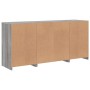 Aparador con luces LED gris Sonoma 142,5x37x67 cm