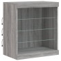 Aparador con luces LED gris Sonoma 142,5x37x67 cm