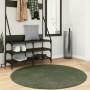 Alfombra pelo corto suave lavable HUARTE verde bosque Ø 120 cm