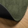 Alfombra pelo corto suave lavable HUARTE verde bosque Ø 200 cm