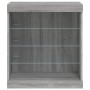 Aparador con luces LED gris Sonoma 60,5x37x67 cm