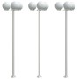 Farolas de exterior 3 unidades acero inoxidable 215 cm