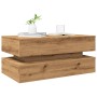 Mesa de centro con luces LED roble artisian 90x50x40 cm