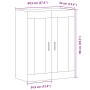 Armario de pared madera ingeniería marrón roble 69,5x34x90 cm