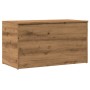 Baúl de almacenaje madera ingeniería roble artisan 84x42x46 cm