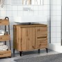 Armario lavabo baño madera ingeniería roble artisan 65x33x60 cm