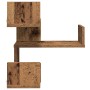 Estanterías pared esquina 2 uds madera envejecida 40x40x49,5 cm