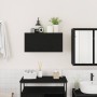 Mueble de pared de baño madera ingeniería negro 60x25x30 cm