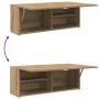Mueble de pared baño madera ingeniería roble artisan 80x25x30cm