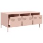 Mesa de centro acero laminado en frío rosa 101,5x50x43,5 cm