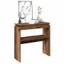 Mesa consola madera de ingeniería envejecida 80x30x80 cm