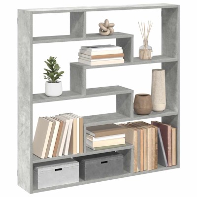 Estante cubo de pared 7 compartimentos madera gris hormigón