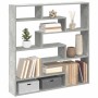 Estante cubo de pared 7 compartimentos madera gris hormigón