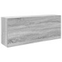 Armario de pared baño madera ingeniería gris sonoma 100x25x40cm