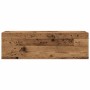 Mueble de pared baño madera ingeniería envejecida 100x25x30 cm