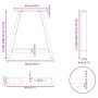 Patas de mesa centro forma A 2uds acero antracita 80x(72-73) cm