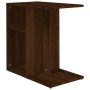 Mesa auxiliar de madera contrachapada marrón roble 50x30x50 cm