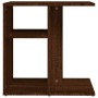 Mesa auxiliar de madera contrachapada marrón roble 50x30x50 cm