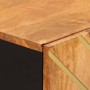 Mueble auxiliar madera maciza mango marrón/negro 60x33,5x75 cm