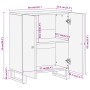 Mueble auxiliar madera maciza mango marrón/negro 60x33,5x75 cm