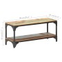 Mesa de centro de madera maciza reciclada 90x30x40 cm
