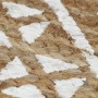 Alfombra de yute tejida a mano con estampado blanco 90 cm