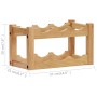 Botellero para 6 botellas madera maciza de roble 37x21x21 cm