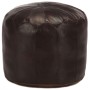 Puf marrón oscuro 40x35 cm cuero auténtico de cabra