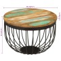 Mesa de centro madera maciza reciclada y acero Ø50x35 cm