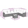 Set sofás de jardín 8 piezas y cojines ratán sintético marrón