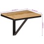 Estante de pared madera maciza de mango y hierro 40x30x32 cm