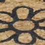 Alfombra de yute tejida a mano estampado azul oscuro 150 cm