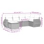 Set sofás de jardín 6 piezas y cojines ratán sintético marrón