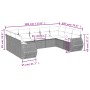 Set de sofás de jardín 9 pzas y cojines ratán sintético marrón